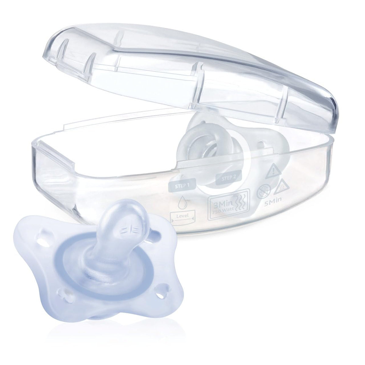 Chicco PhysioForma Chupón de Silicona 0-2 Meses, Apoyan la Respiración Fisiológica y Favorecen el Desarrollo Correcto de la Boca del Bebé, Pack 2 Piezas, Azul'
