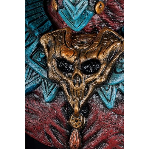 Ghoulish Productions Mictlantecuhtli Máscara de Látex con Pecho Integrado | Inspirada en Dios Azteca del Inframundo | Pintada a Mano para Halloween Cosplay | Multicolor Talla M