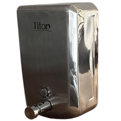 Titán Gustamar Jabonera Empotrable a la Pared para Baños Públicos/Dispensador de Jabón Líquido para Manos o Gel Antibacterial G-100DSS en Acero Inoxidable