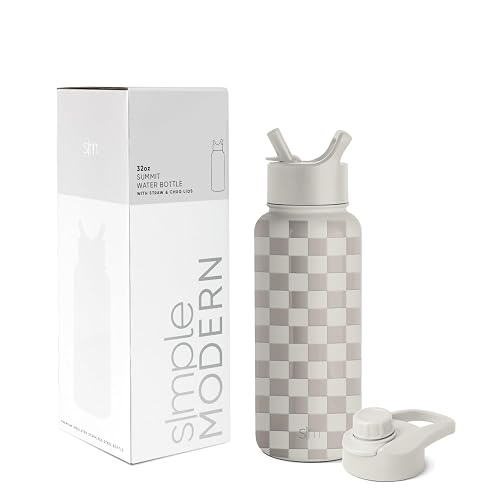 Simple Modern Botella de Agua con Popote, Asa y Tapa para Beber, Aislamiento al Vacío | Frasco Grande | Regalos para Mujeres & Hombres | Summit Colección| 1180ml | Blush