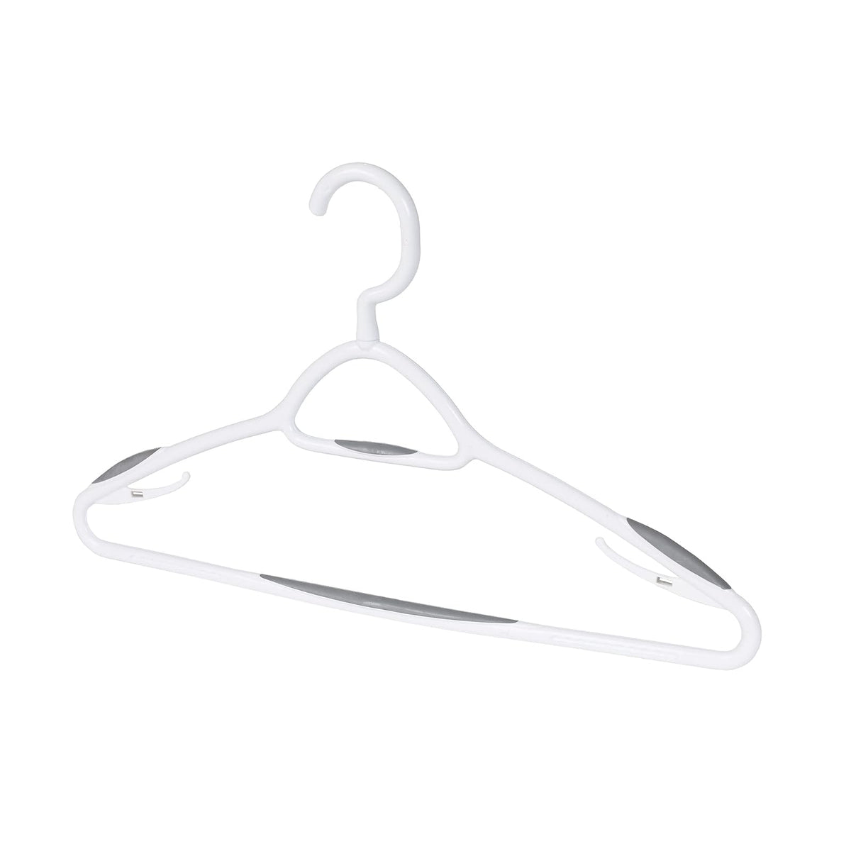 neatfreak - Juego de 5 Perchas Antideslizantes de Lujo - Perchas Que ahorran Espacio para Ropa, Pantalones, Chaquetas y Camisa, Paquete de 5, Blanco/Gris