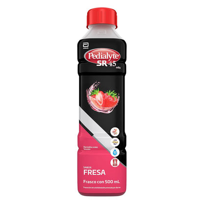 Pedialyte - Electrolitos Orales, 45 mEq, Solución Oral Sabor Fresa 500 ml - Caja con 12 piezas, Auxiliar en la Deshidratación por Diarrea, Vómito y Ejercicio