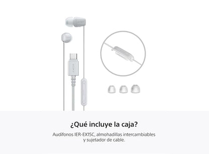 Sony IER-EX15C | Auriculares in Ear con Cable USB-C, Blanco