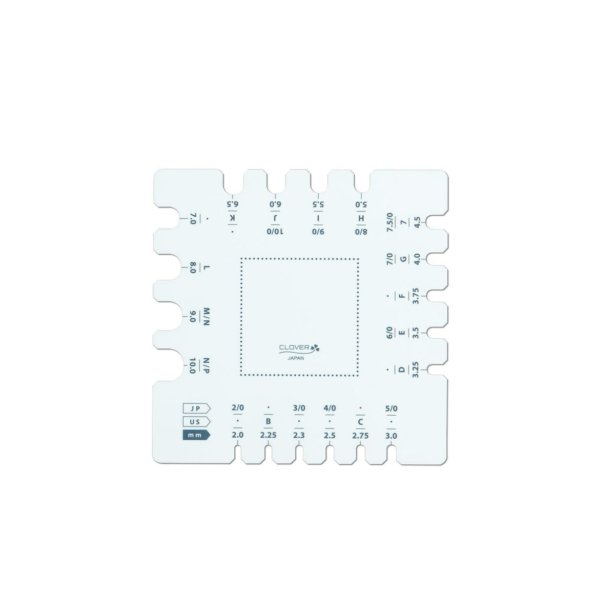CLOVER 3200 Swatch Ruler & Needle Gauge White