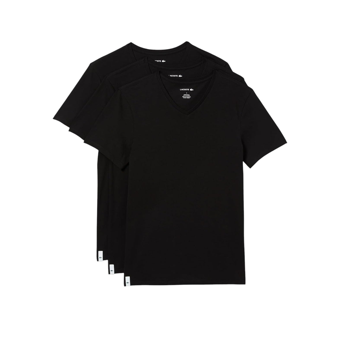 Lacoste Essentials, Camisetas de cuello en V para hombre (3 unidades, 100% algodón, ajustada)