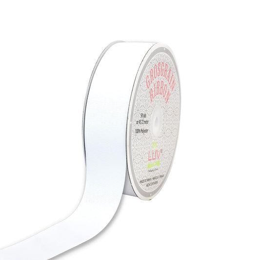 Creative Ideas Solid Grosgrain Ribbon, 1-1/2-Inch by 50-Yard, White