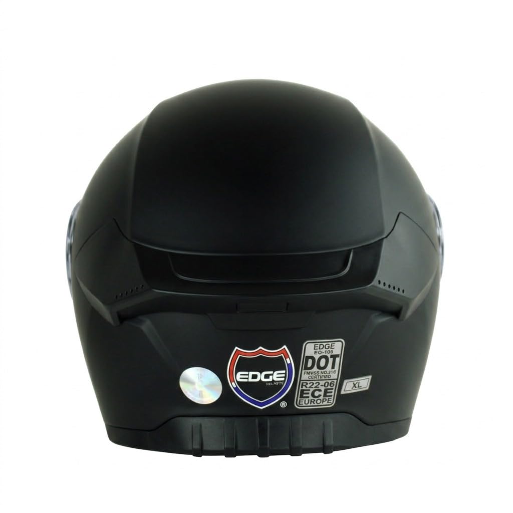 Casco Edge Integral Vortex Dot/ECE Negro Solido Mate Visor Rojo XL