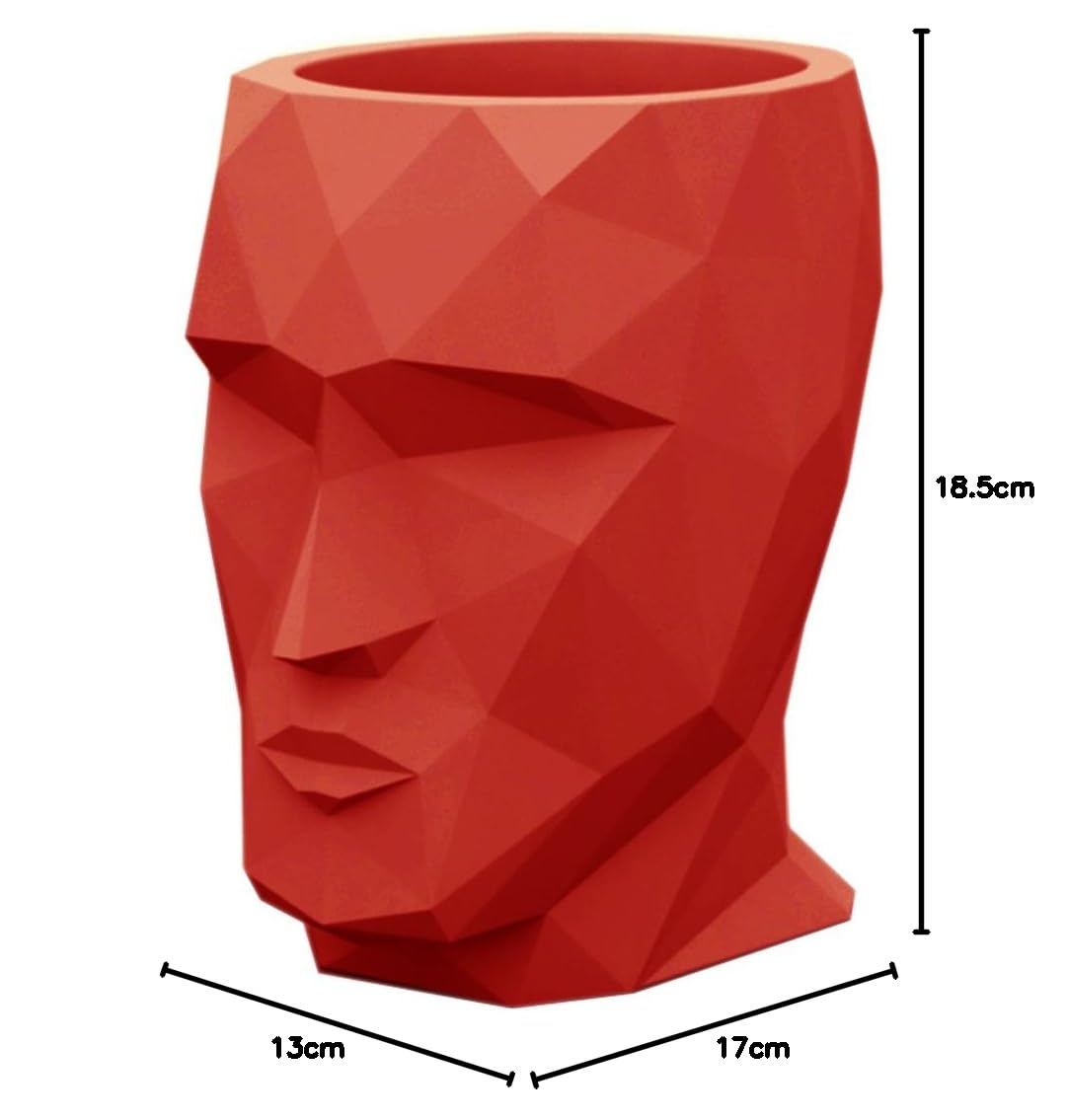 Vondom 49068AROJ Maceta Adán Nano, Color Rojo, 1 Pieza