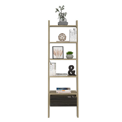 Diecsa Deco Home Estanteria Oslo armable, Color Duna con Carbon, Dimensiones 56 Largo X 39 Ancho X 180 Alto cm, Estilo contemporáneo, con Cuatro entrepaños