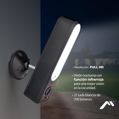 Cámara WiFi con Reflector, FullHD, 1080P, Vinculable a Smartphone con Luz LED y Reflector 360, Mitzu MSC-2018