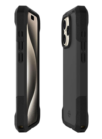 ItSkins Armor R Solid Funda con MagSafe Compatible con iPhone 15 Pro MAX, Protección Caídas 3m, Bordes Elevados, Tecnología Antimicrobiana - Negro