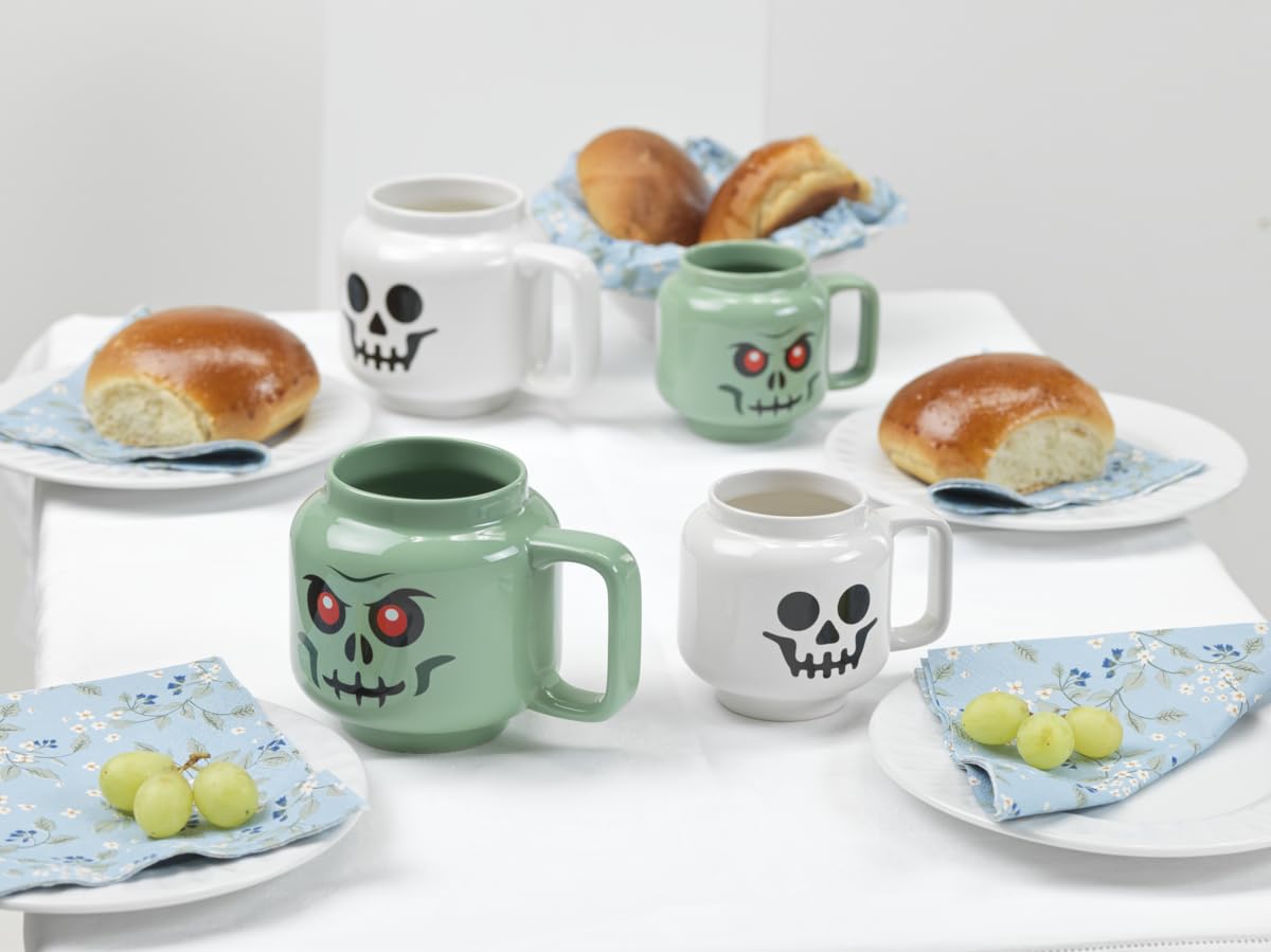 Room Copenhagen - Taza de cerámica con esqueleto verde lego, tamaño pequeño, 8 onzas