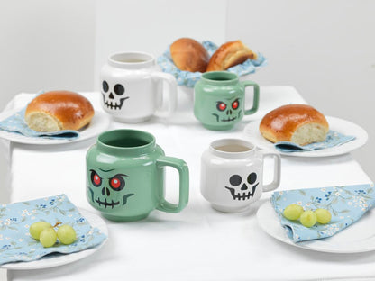 Room Copenhagen - Taza de cerámica con esqueleto verde lego, tamaño pequeño, 8 onzas