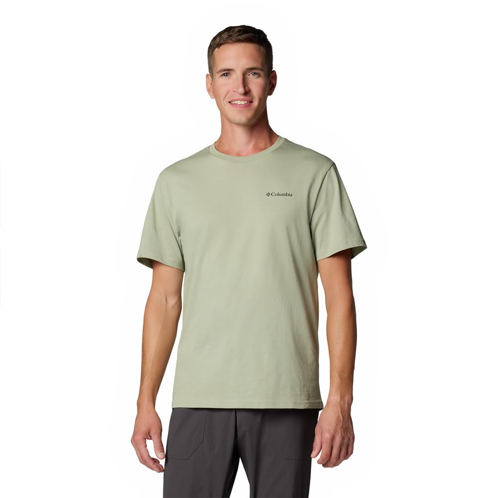 Columbia Barton Springs Kurzarm-t-Shirt mit Grafik Camiseta de Manga Corta Hombre - M - Safari - Negro