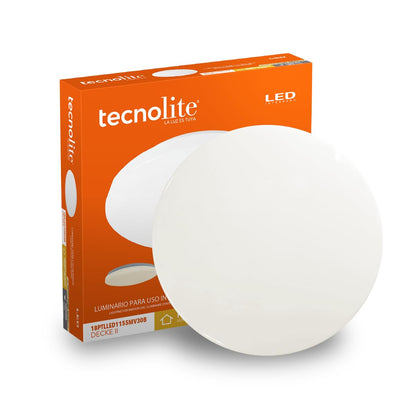 Tecnolite - Lámpara de Techo Plafón LED 18 W, Luz Cálida Brillante, No atenuable