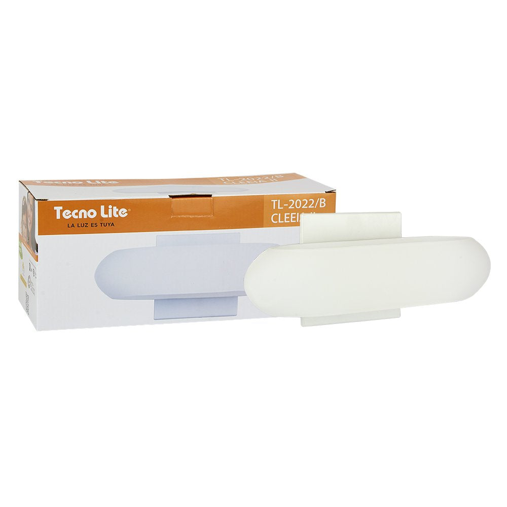Tecnolite Lámpara Interior para Sobreponer en Pared, Base: G9, Color: Cristal Blanco, TL-2022/B, Potencia: 40 Watts, Volts: 100 - 240 V ~, Foco No Incluido.