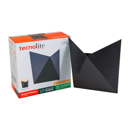 Tecnolite - Lámpara de Pared Arbotante LED Exterior 9 W, Luz Cálida Brillante, IP54, IK08, No atenuable, LED integrado