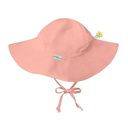 Green Sprouts Sombrero de protección Solar de ala | Protección Solar UPF 50+ Durante Todo el día para Cabeza, Cuello y Ojos Sombrero para el Sol bebés niñas - 9-18 Meses - Coral