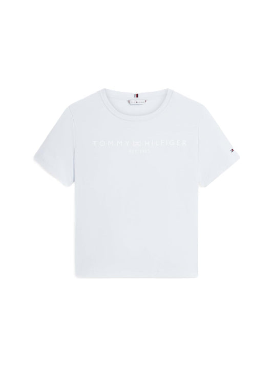 Tommy Hilfiger Playera Manga Corta Mujer | Azul, talla M, algodón, cuello redondo, logo estampado