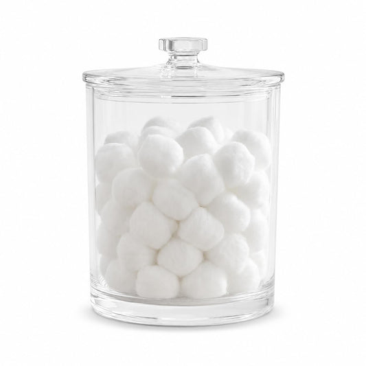 ForPro Professional Collection - Tarro de boticario acrílico con tapa, recipiente de almacenamiento de 6 onzas para baño, cocina y oficina, 7.8 x 5 pulgadas