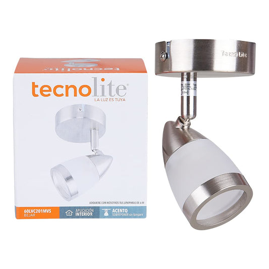 Tecnolite Lámpara Spot de Sobreponer Dirigible Potencia Máx. 50 W, 1 Base GU10, No incluye foco
