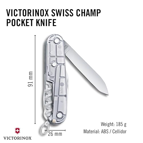 Victorinox Navaja Swisschamp Silver Tech, Plata Transparente | 32 Usos