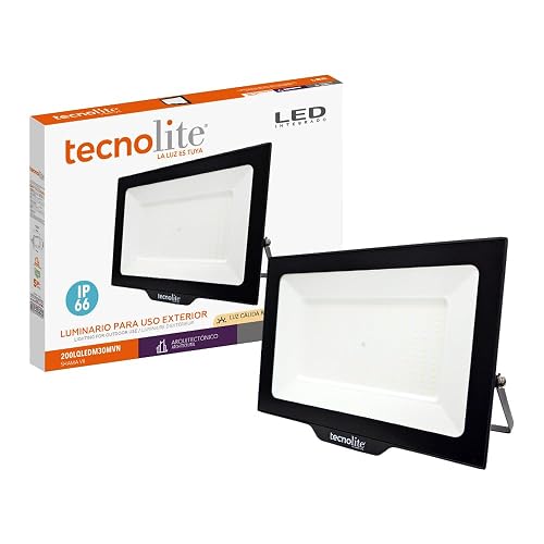 Tecnolite - Reflector LED 200 W Exterior, Luz de Día, IP66, IK07, No Atenuable