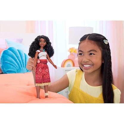 Moana 2 Muñeca Moana Disney con Cabello Ondulado Articulaciones Móviles Vestido Inspirado En La Película Y Accesorios para Niñas De 3 Años En Adelante