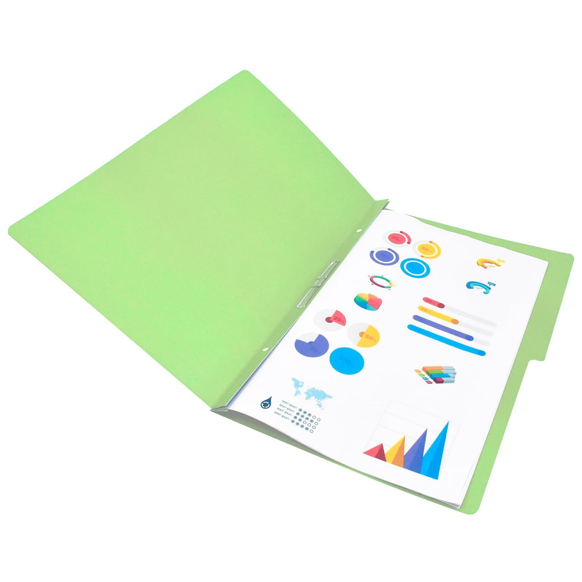 Wilson Jones/Carpeta Accopress Folder con Broche de 8 cm. 300 Hojas. Verde Claro 140 pzas. Oficio. P4569