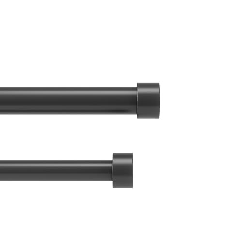 Umbra Cappa Cortinero Doble Ajustable para Sala y Recámara, 91-168 cm, Incluye Accesorios de Instalación, Negro