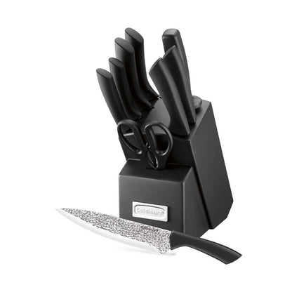 Cuisinart Bloque Cuchillos 9 Piezas Acero Martillado Inoxidable | 9 piezas incluye tijeras y chaira, cuchillos de acero ultra afiliado, terminado martillado que evita se peguen ingredientes