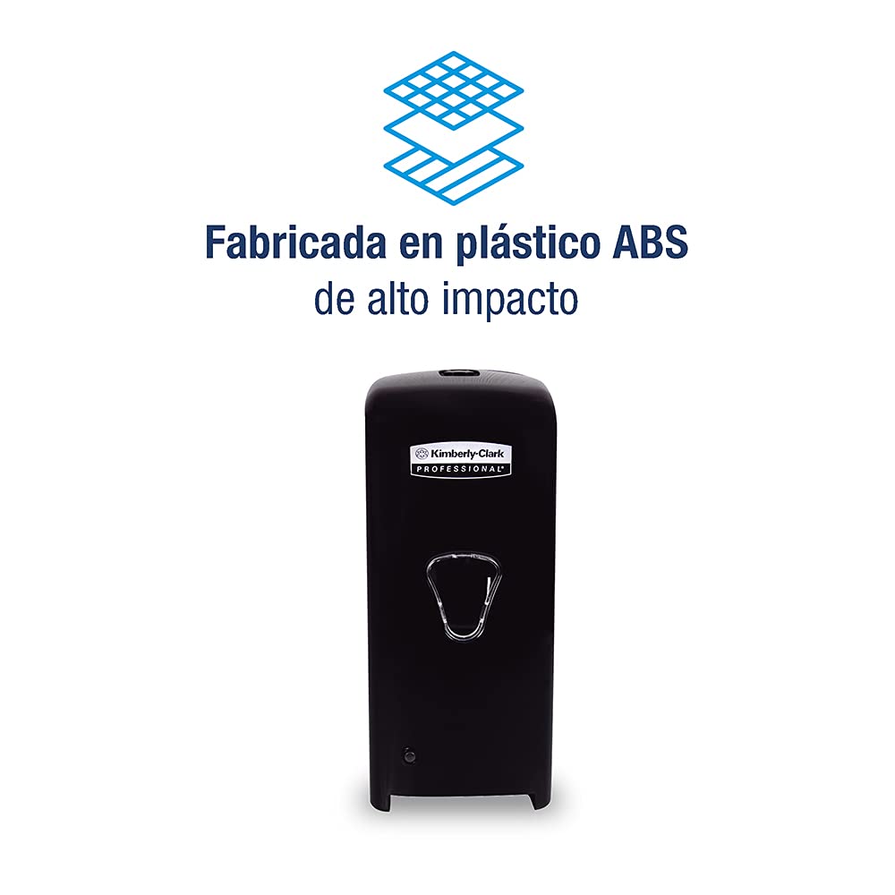 Jabonera Automática Kimberly Clark Professional Propietaria Negra1200ml, para Jabón en Espuma (92516) y Espuma Limpiadora Base Alcohol (92508)