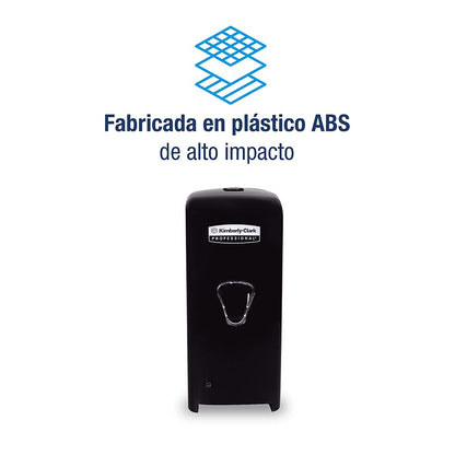Jabonera Automática Kimberly Clark Professional Propietaria Negra1200ml, para Jabón en Espuma (92516) y Espuma Limpiadora Base Alcohol (92508)