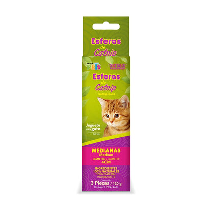 Fancy Pets Esferas de Catnip para Gato 3 Piezas de Catnip Natural para Juego Estimulación y Enriquecimiento Ambiental