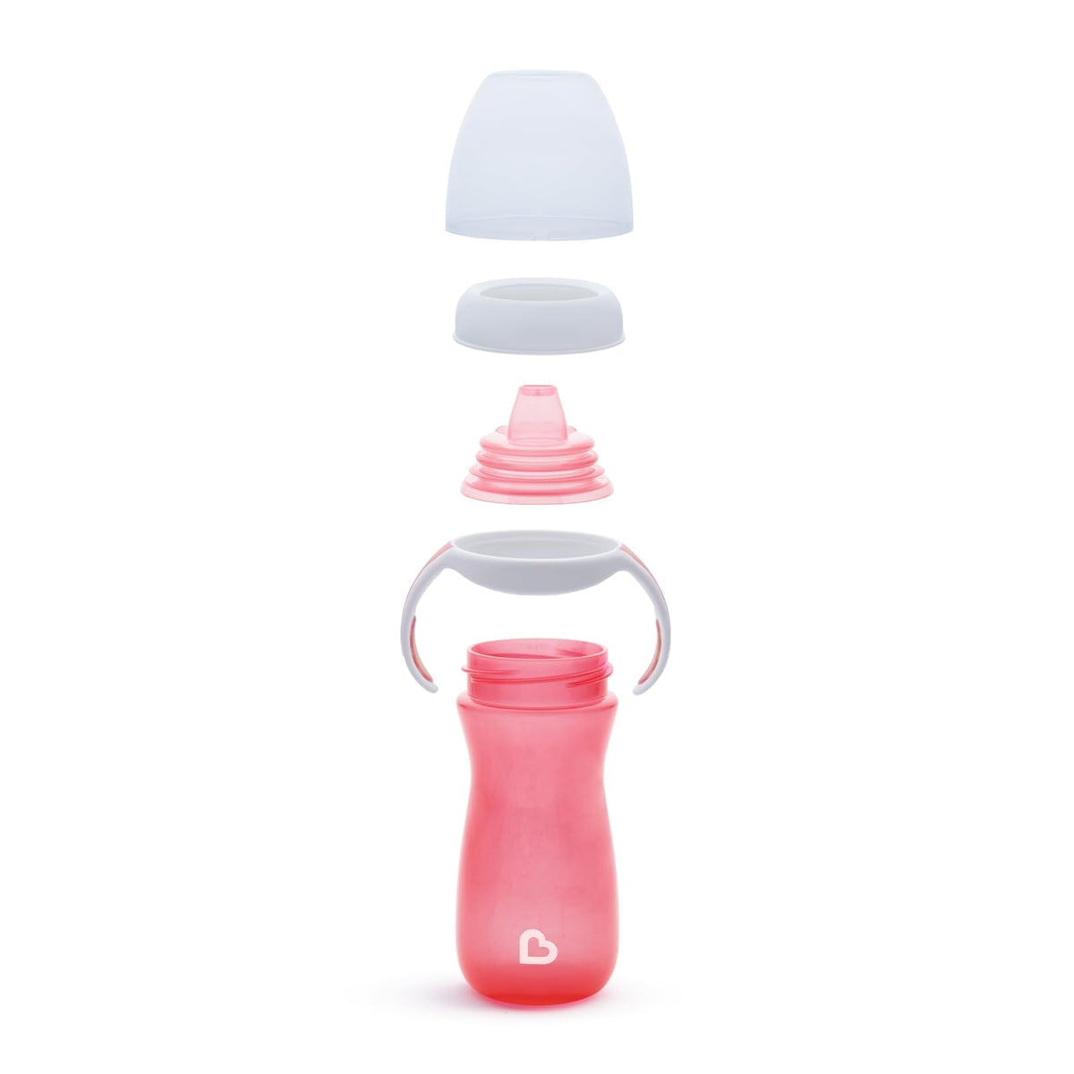 Munchkin Soft Transition Sippy Cup con asas de entrenamiento, 10 oz, rosa
