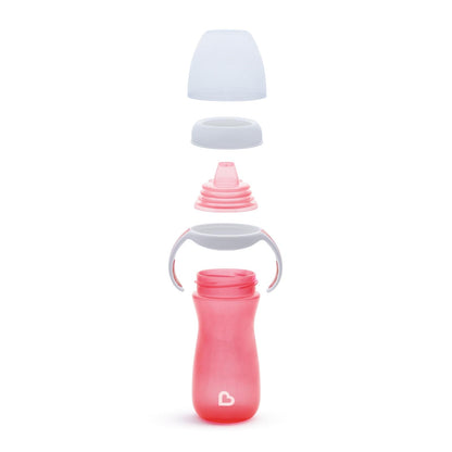 Munchkin Soft Transition Sippy Cup con asas de entrenamiento, 10 oz, rosa