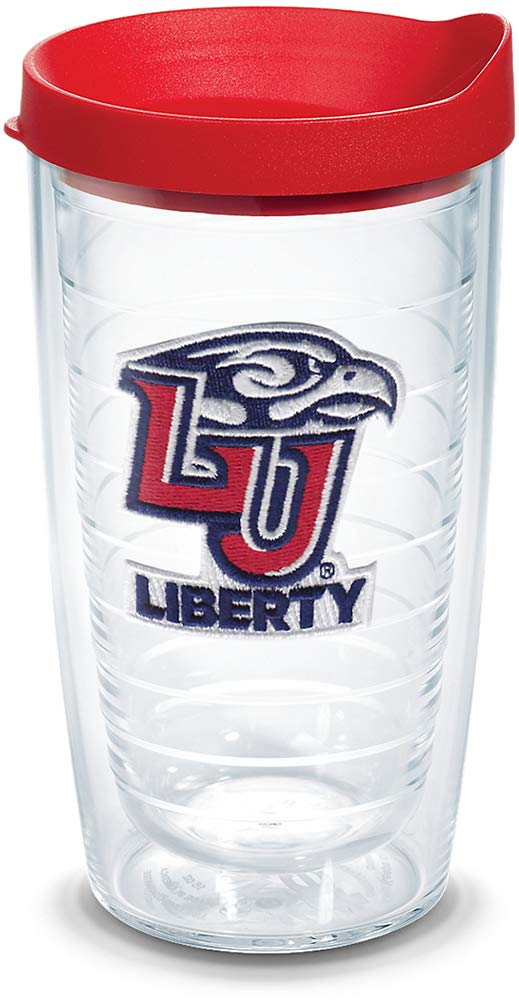Tervis Vaso con Tapa, Diseños de Equipos Universitarios NCAA - Liberty Univ - 473,18ml - Transparente