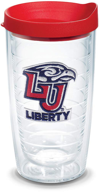 Tervis Vaso con Tapa, Diseños de Equipos Universitarios NCAA - Liberty Univ - 473,18ml - Transparente