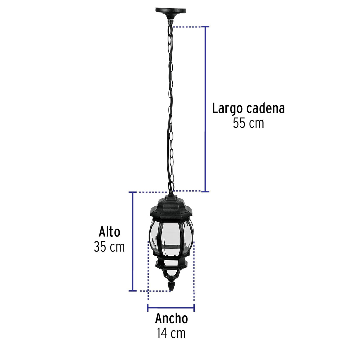 Volteck Lait COL-101S, Colgante farol, negro, 1XE26