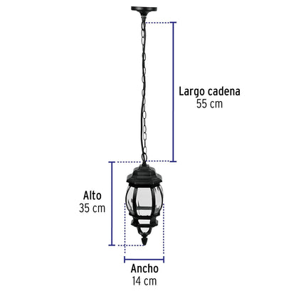 Volteck Lait COL-101S, Colgante farol, negro, 1XE26