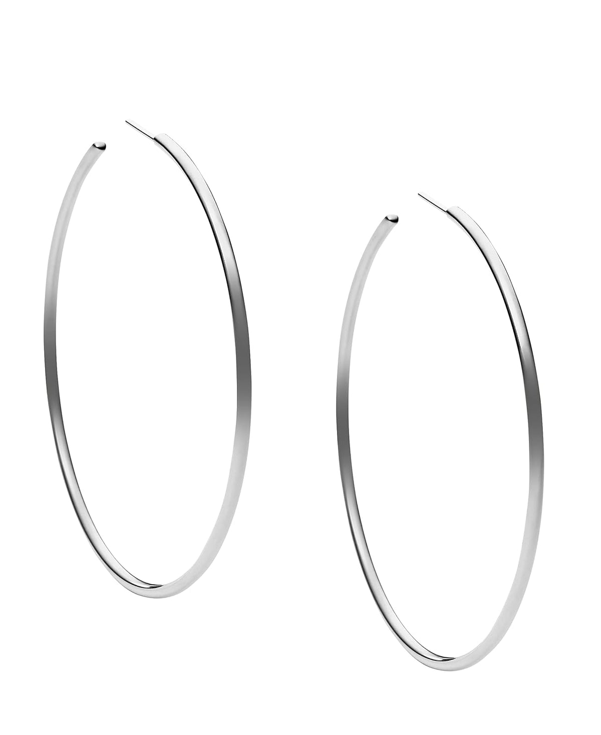 Michael Kors Pendientes de aro de acero inoxidable para mujer - Aro grande plateado