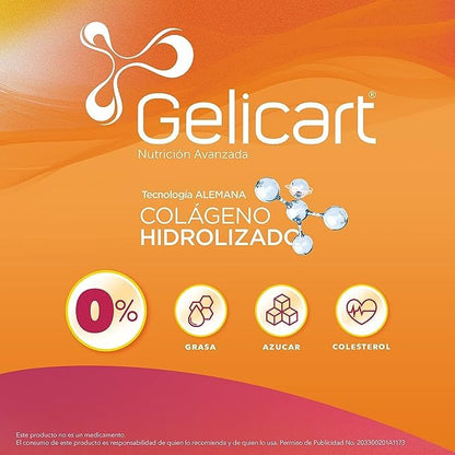 Gelicart Action colágeno hidrolizado suplemento alimenticio, 90 Sobres 20g.