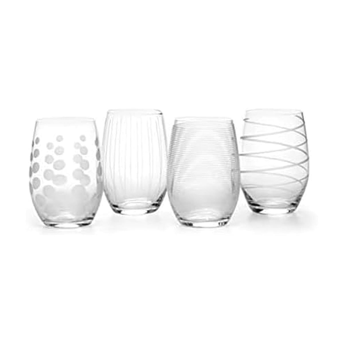 Mikasa Cheers - Copas de vino (4 unidades), Vaso de vino sin tallo, Transparente, Paquete de 4, 1