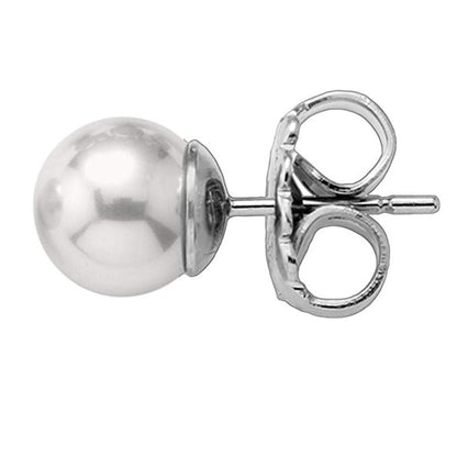 Majorica Arete para Mujer, color Blanco, 6 mm