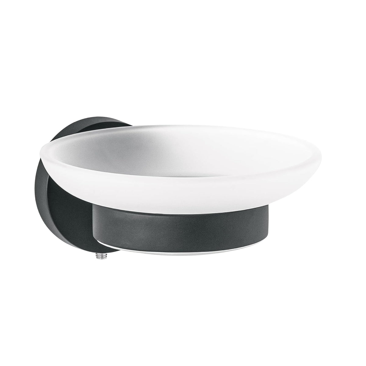 Foset Tubig TBA-74M, Jabonera metálica negro con plato de vidrio - Negro