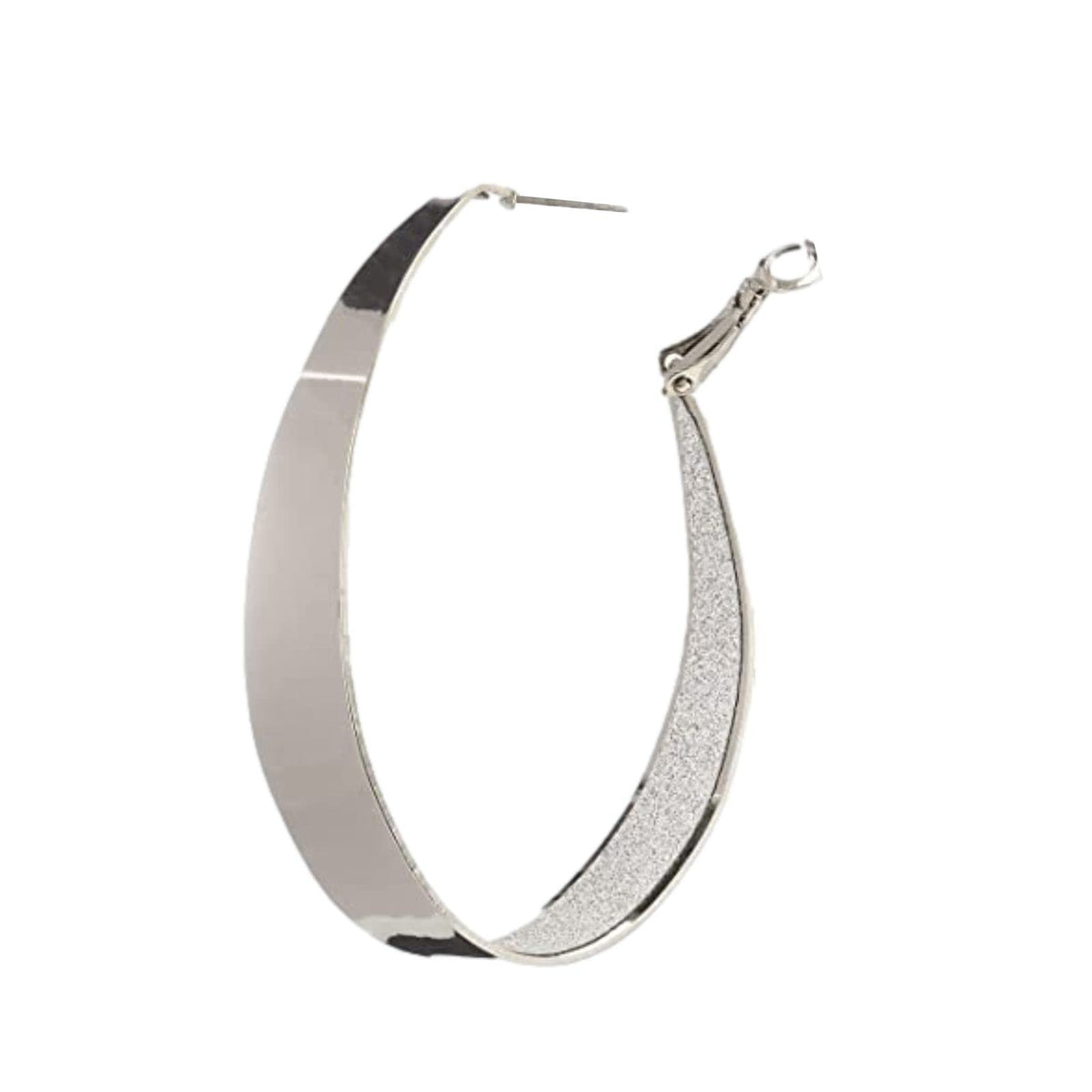 Guess Glitter grande ovalado arete de aro