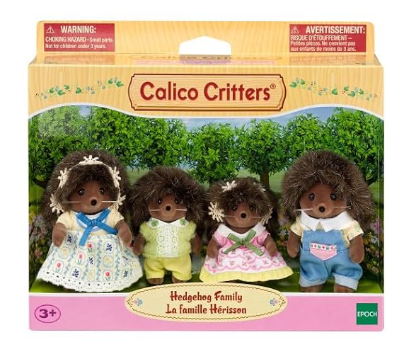 Calico Critters Hedgehog Family, Juego de 4 Figuras de muñeca coleccionables