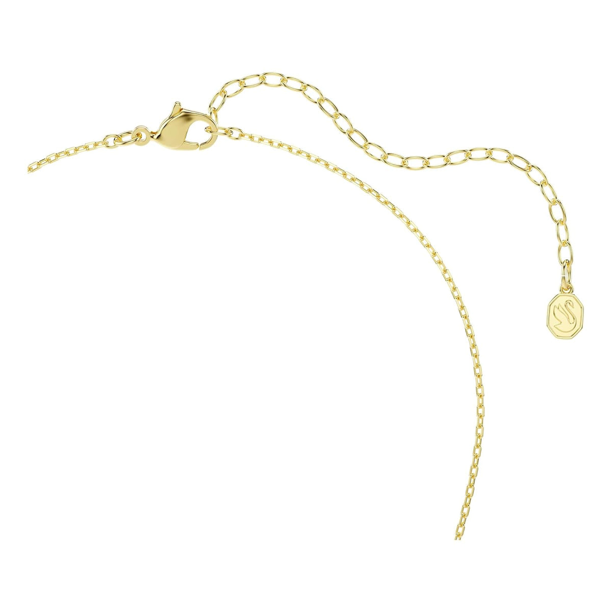 Collar Swarovski Hyperbola, corte corazón, pavé, infinito, blanco, baño en tono oro