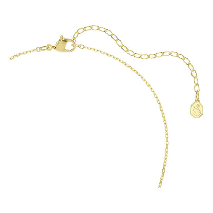 Collar Swarovski Hyperbola, corte corazón, pavé, infinito, blanco, baño en tono oro