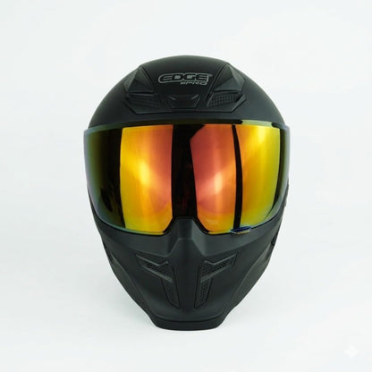 Casco Edge Integral Vortex Dot/ECE Negro Solido Mate Visor Rojo XL